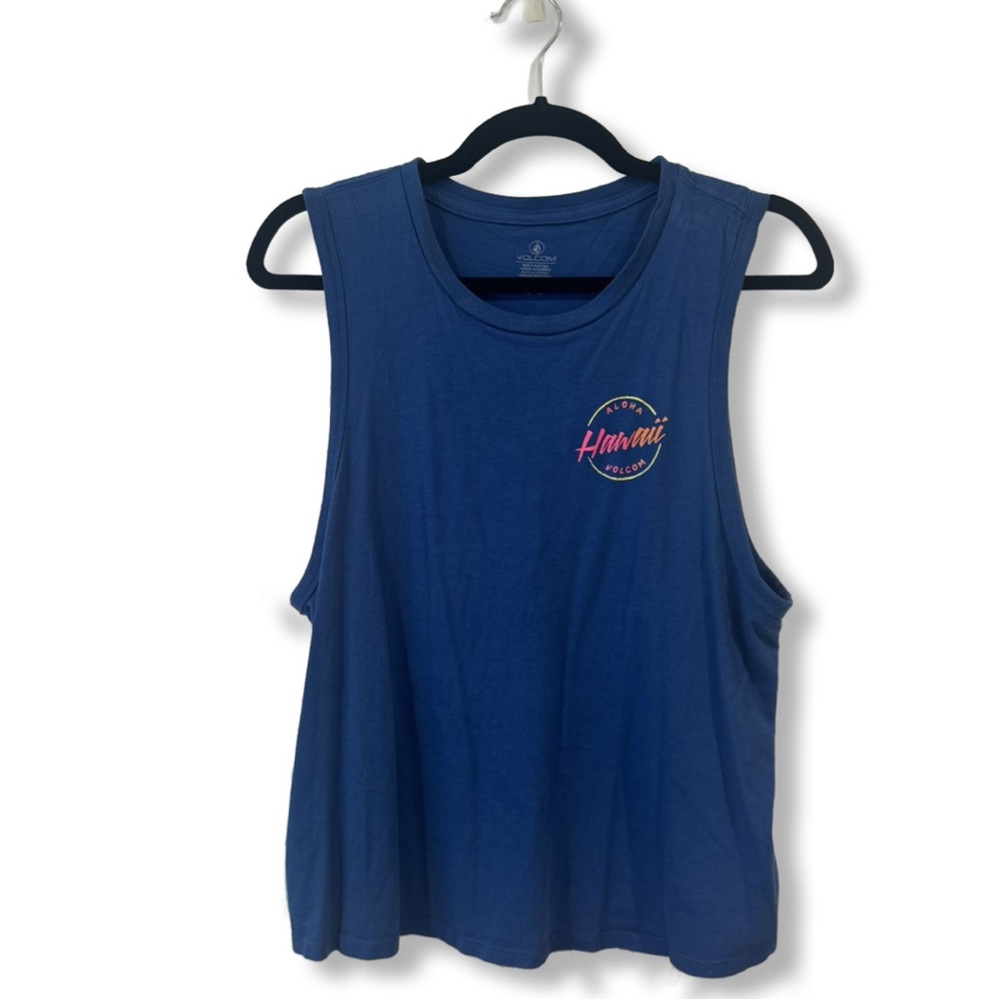 Volcom Aloha Hawaii Blue Tank Women’s Lg